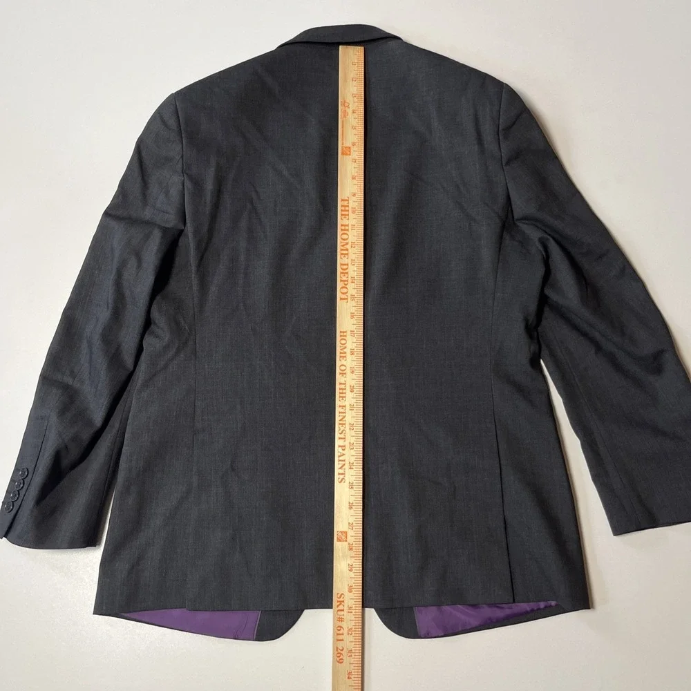 Marks And Spencer Performance Blazer Size 44 M Charcoal Wool Blend Sports Jacket
